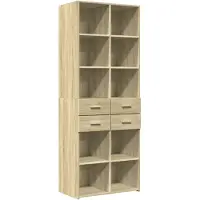 vidaXL Hoge kast 70x42,5x185 cm bewerkt hout sonoma eikenkleurig