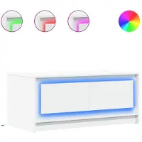 vidaXL Salontafel met LED-verlichting bewerkt hout wit