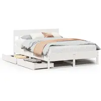vidaXL Bedframe zonder matras massief grenenhout wit 150x200 cm