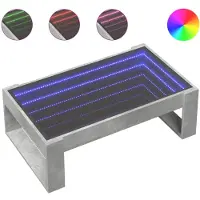 vidaXL Salontafel met Infinity LED 90x53x30 cm betongrijs