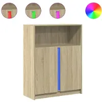 vidaXL Dressoir met LED 77x34x100 cm bewerkt hout sonoma eikenkleurig
