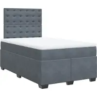 vidaXL Boxspring met matras fluweel donkergrijs 120x200 cm