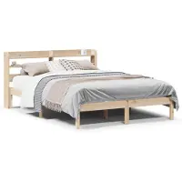 vidaXL Bedframe zonder matras massief grenenhout 135x190 cm