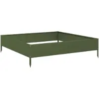 vidaXL Plantenbak verhoogd 100x100x26 cm staal olijfgroen