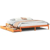vidaXL Bedframe zonder matras massief grenenhout wasbruin 200x200 cm