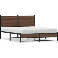 vidaXL Bedframe zonder matras metaal bruin eikenkleurig 140x190 cm