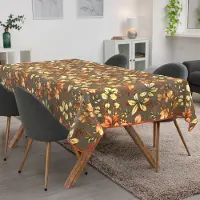 ANRO Tafelkleed Herfstbladeren Bruin 240x140cm Met sierband Afwasbaar Waterafstotend Binnen & Buiten