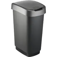 SP Prullenbak - Prullenbak 30 Liter - Afvalbak - Prullenbakken - Zwart - 60cm x 30cm x 1cm