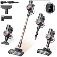 Lubluelu P2 Draadloze Steelstofzuiger 35Kpa- 5 in 1 Handstofzuiger - Zelfstaand Design - 50 Min Gebruikstijd - Verwijderbare Batterij- Anti-klit Borstel - HEPA-filter - LED-koplampen