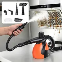 Lubluelu Handstoomreiniger – 1100W – Draagbare Stoomreiniger met kinderslot – 250ml - Krachtig Stoomapparaat - Handstomer – Vlekkenreiniger Voor Keuken, Bank & Meubels - Oranje-zwart