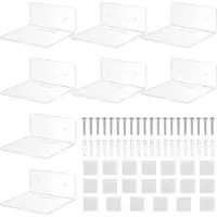 Famanu – Set van 10 kleine wandplanken, transparant acryl, mini wandrek voor slaapkamer, badkamer en woonkamer, voor decoratie