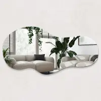Wallfluent Wandspiegel - Spiegel Asymmetrisch - 40 cm x 80 cm - Spiegel Organisch - Spiegel Voor Slaapkamer - Scandinavisch Design Spiegel - Wandspiegel Organisch