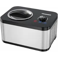 Heinner SweetFreeze IJsmachine – 120 W – 1,5 L – Ingebouwde Compressor – LED-display – Touchbediening & Draaiknop – IJs-, Yoghurt-, Meng- & Koelfunctie – Uitneembare IJskom – Zwart/RVS