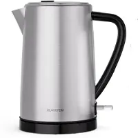 Klarstein Verosteel waterkoker 1,7 L - Elektrische, rvs waterkoker 2200 W, modern design, kalkfilter, 360° basis, automatische uitschakeling