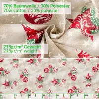 ANRO Tafelkleed Kerstrood 220x140cm Met sierband Afwasbaar Waterafstotend Binnen & Buiten