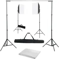 vidaXL Fotostudioset met softboxlampen en achtergrond