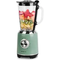 Emerio Retro Blender - 1,75L – Smoothie Maker met Glazen Kan - 5 snelheden - Pulsfunctie - RVS messen - 600W - BL-131620.8 Groen