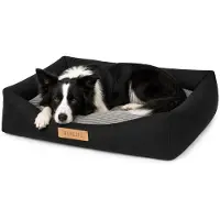 Dogeste XXL - Orthopädisches Hundebett - für große Hunde - abnehmbarer Bezug - Schwarz/Grau