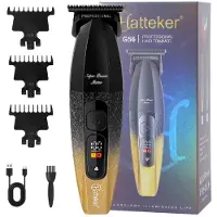 Hatteker Tondeuse en Baardtrimmer – 8000 RPM – Keramisch Mes – LED-display – 180 min – Geel