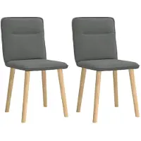 vidaXL Eetkamerstoelen 2 st stof donkergrijs