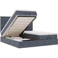 vidaXL Ottoman bed met matrassen en LED's 200x200cm fluweel