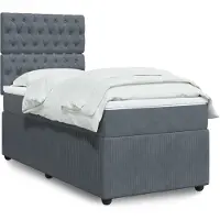 vidaXL Boxspring met matras fluweel donkergrijs 80x200 cm