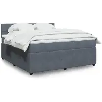 vidaXL Boxspring met matras fluweel donkergrijs 180x200 cm