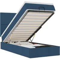 vidaXL Bed met matras 100x200 cm stof blauw