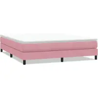 vidaXL Boxspring zonder matras fluweel roze 180x210 cm
