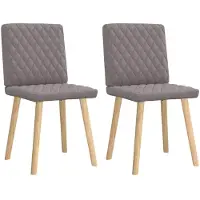 vidaXL Eetkamerstoelen draaibaar 2 st stof taupe