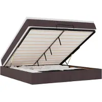 vidaXL Ottoman bed met matras 160x200cm stof donkerbruin