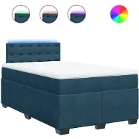 vidaXL Boxspring met matras fluweel blauw 120x190 cm