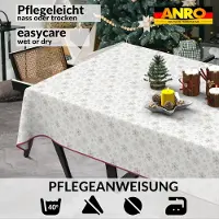 ANRO Tafelkleed Sneeuwvlokken Meerkleurig 180x140cm Met sierband Afwasbaar Waterafstotend
