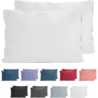 Famanu – Katoenen kussenslopen set van 2, 40 x 60 cm, superzachte premium jersey, wit