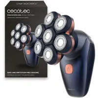 Cecotec Afeitadora Cabeza Hombre PrecisionCare Skull Victory. 7 Cuchillas Rotativas Flotantes, Pantalla Digital, 2 Velocidades