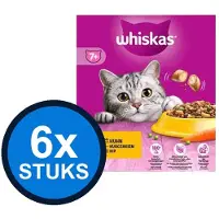 Whiskas 6x - 7+ Senior Kip - Kattenvoer Droogvoer - 800 g