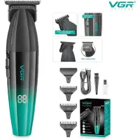 VGR V-906 Professionele Baardtrimmer & Hair Trimmer - 9000 RPM - Zero Gap DLC T-Blade - USB-C Oplaadbaar - LED Display - 240 Min Accu - Groen