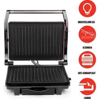 TIM. TIM Tosti-ijzers - Tosti Apparaat - Tosti Ijzer - Zwart/Rood - 28cm x 33cm x 12cm