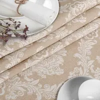 ANRO Tafelkleed Barok ornament Beige 350x140cm Rechte rand Afwasbaar Waterafstotend Binnen & Buiten