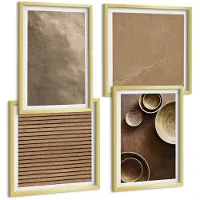 Tulup 4-Delige Schilderij Set - Stenen constructies in moderne minimalistische stijl - 40 x 40 cm en 40 x 60 cm - Wanddecoratie - Muurdecoratie - Woonkamer - Woonkamer Decoratie