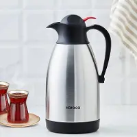 Karaca Clark RVS Thermoskan 2 Liter – Dubbelwandige Isolatiefles – Inox – Thermoskan voor Koffie & Thee