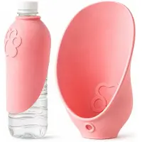 VHV - Honden Drinkbak - Roze Siliconen Drinkhulp - Opvouwbare Reiswaterbak voor Wandelen, Zonder Fles