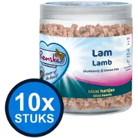Renske 10x - Gezonde beloning mini hartjes hond lam 300gr - Hondenvoer Snacks - 300 g