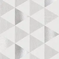 Holden Decor Geometrisch Behang Grijs/Wit – Modern Scandinavisch Design – Vliesbehang – 53 cm x 10 m – Afwasbaar