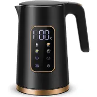 Vali Waterkoker - 1.7 L - Warmhoudfunctie - RVS Waterkoker - Zwart - 20cm x 20cm x 16cm