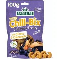 Park Life Chill-Bix Mini Hondensnacks – Honing & Kamille – Kalmerende Koekjes – Graanvrij – 100g