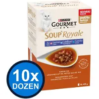 Gourmet 10x - Soup Royale Zalm - Kattenvoer Natvoer - doos 6x45g