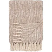 Nest of Nora Plaid 130x180 cm - Katoenmix woondeken - Taupe