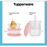 Tupperware set Prik-M-Snel en 2 serveerkommen, turquoise