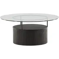 Nest of Nora Ronde glazen salontafel Luma - ⌀90 - Metaal - Zwart
